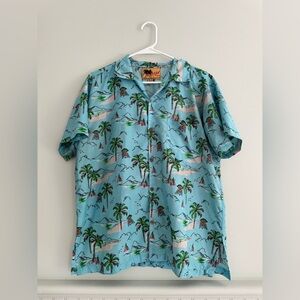 Men’s Vintage Blue Hawaiian Shirt